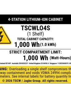 4 Station Lithium-Ion Battery Cabinet | Charging & Storage | Fire-Safe