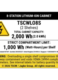 8 Station Lithium-Ion Battery Cabinet | Charging & Storage | Fire-Safe