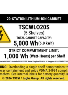 20 Station Lithium-Ion Battery Cabinet | Charging & Storage | Fire-Safe