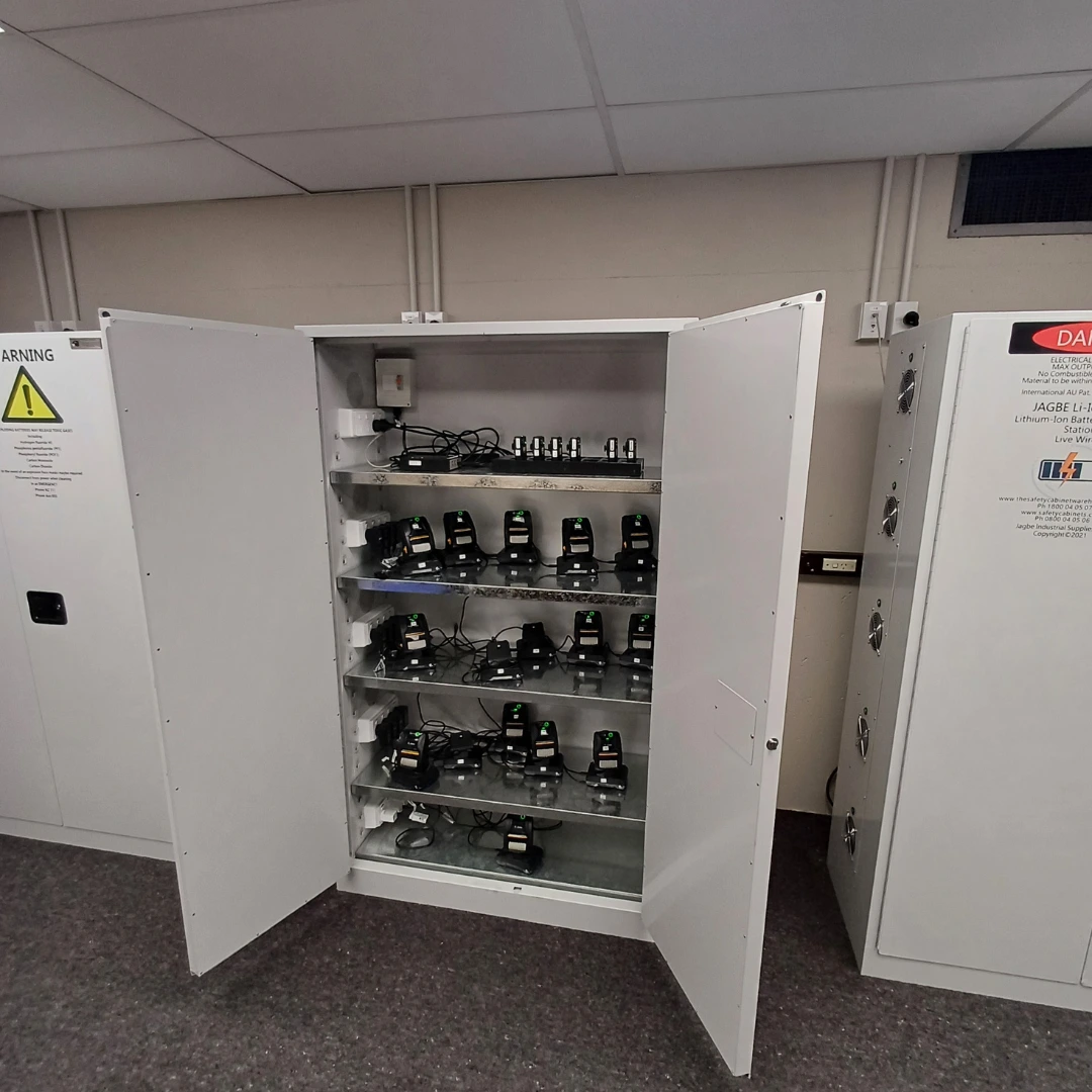 20 Station Lithium-Ion Battery Cabinet | Charging & Storage | Fire-Safe