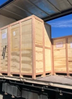 Wired Li-Ion Battery Cabinets loaded on truck