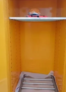 Inside the 209L Drum Storage Cabinet