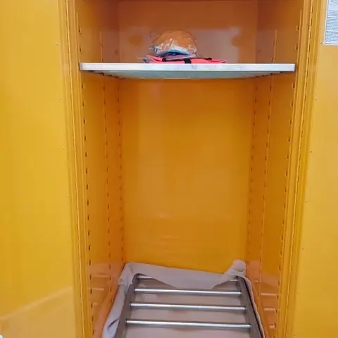Inside the 209L Drum Storage Cabinet