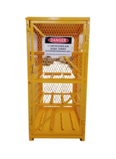 SCBA Tank Storage Cabinet | Heavy-Duty Rack Cage for SCBA Cylinders