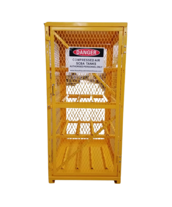 SCBA Tank Storage Cabinet | Heavy-Duty Rack Cage for SCBA Cylinders