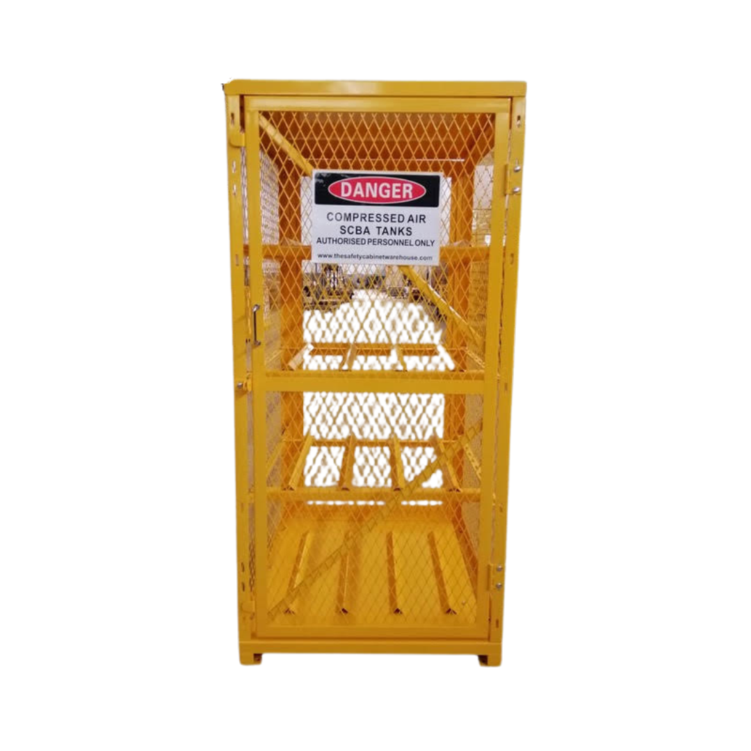 SCBA Tank Storage Cabinet | Heavy-Duty Rack Cage for SCBA Cylinders