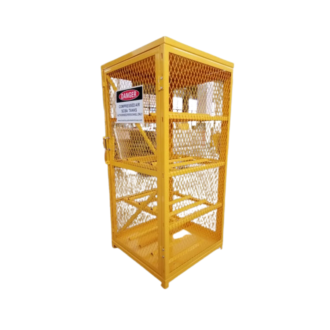 SCBA Tank Storage Cabinet | Heavy-Duty Rack Cage for SCBA Cylinders