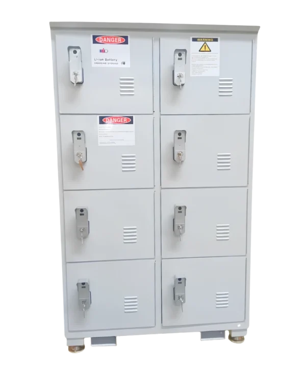 Heavy Duty Lithium-Ion Battery Cabinet | 8 Door | Fire-Safe
